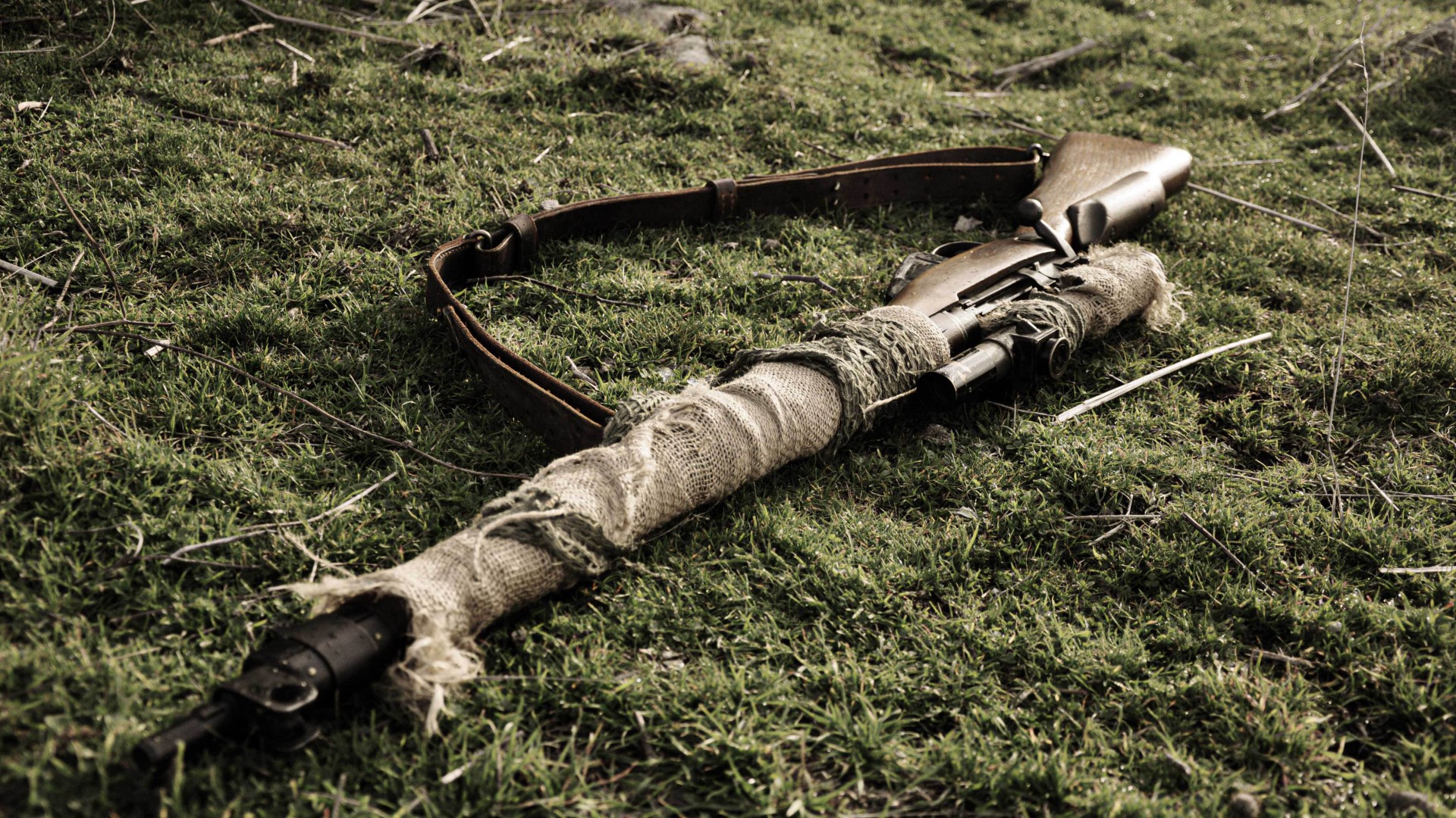 Lee-Enfield, Lee Enfield, sniper rifle, British Army, camo (horizontal)