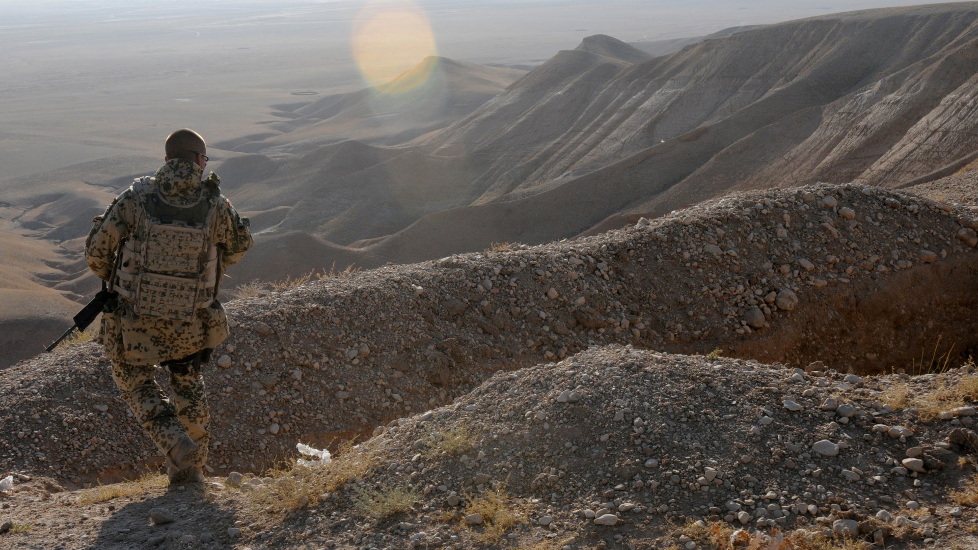 Afghanistan, soldier, Bundeswehr, weapon, war, desert, mountain (horizontal)