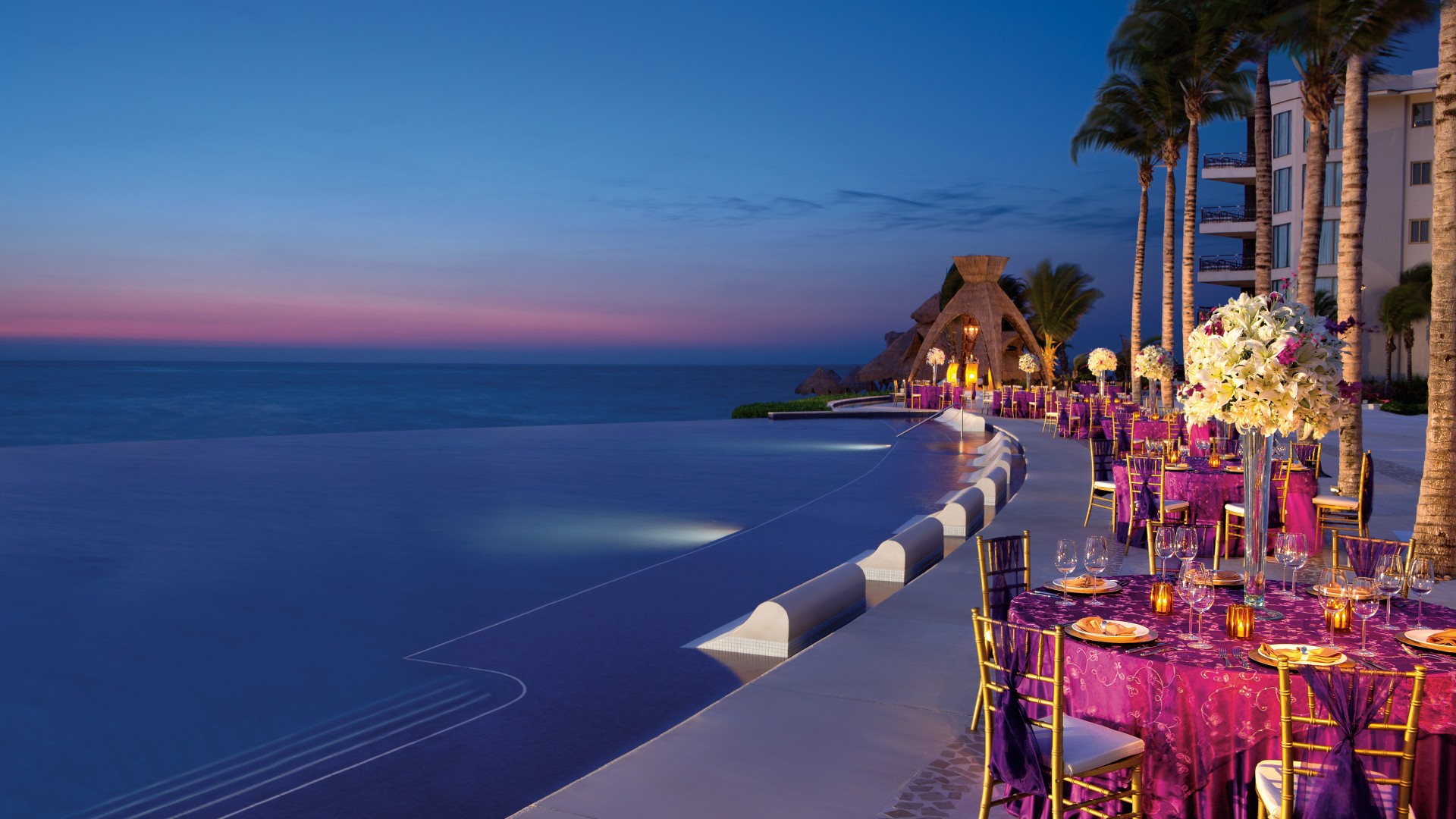 Dreams Riviera Cancun Resort, Best Hotels of 2017, tourism, travel, resort, vacation, sea, ocean, sunset, purple (horizontal)