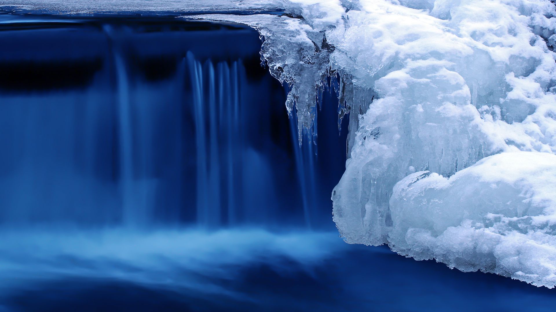 Lake, 4k, HD wallpaper, waterfall, water, snow, ice (horizontal)