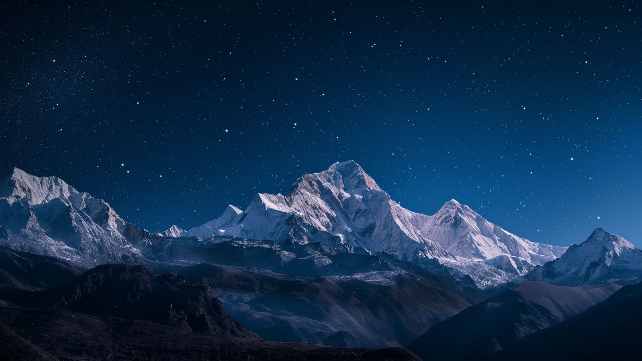 Nepal, 5k, 4k wallpaper, Himalayas, night, stars (horizontal)