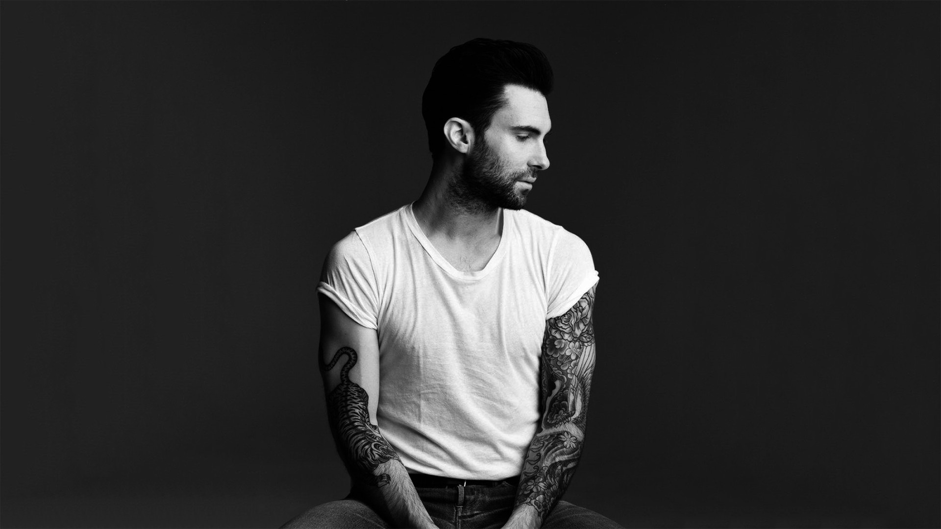 Adam Levine, Maroon 5, singer, actor, rock band, Japanese style, tattoo (horizontal)