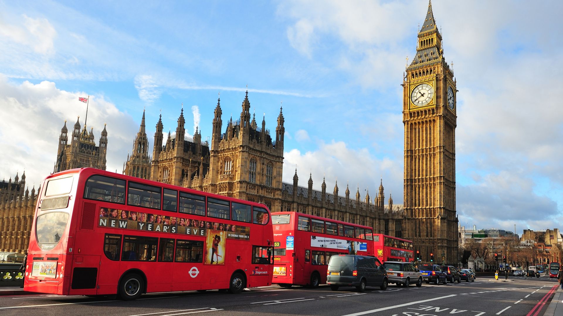 London, England, Big Ben, Westminster Abbey, city, bus, travel, tourism (horizontal)