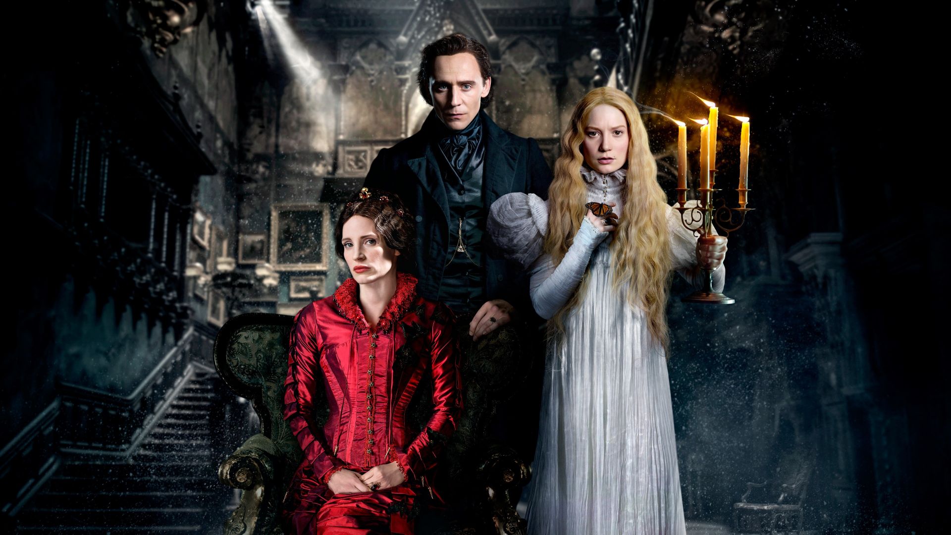 Crimson Peak, movie, Tom Hiddleston, Mia Wasikowska (horizontal)