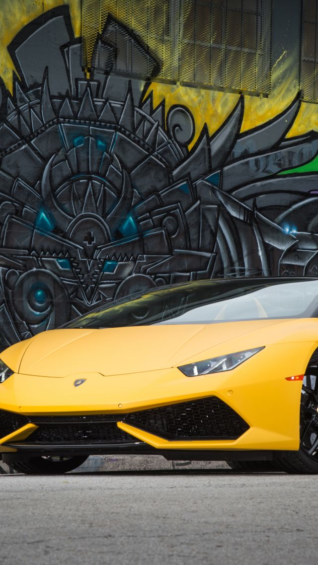 Lamborghini Huracán LP 610-4 Spyder, bodykit, graffiti, yellow (vertical)