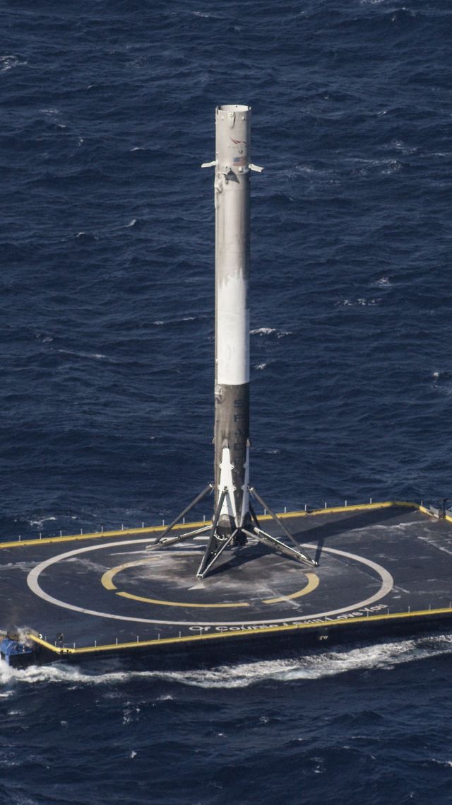 SpaceX, ship, sea, platform, rocket (vertical)