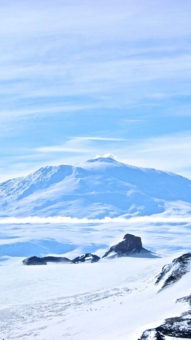 Erebus, Antarctica, volcano, snow, winter, 5k (vertical)