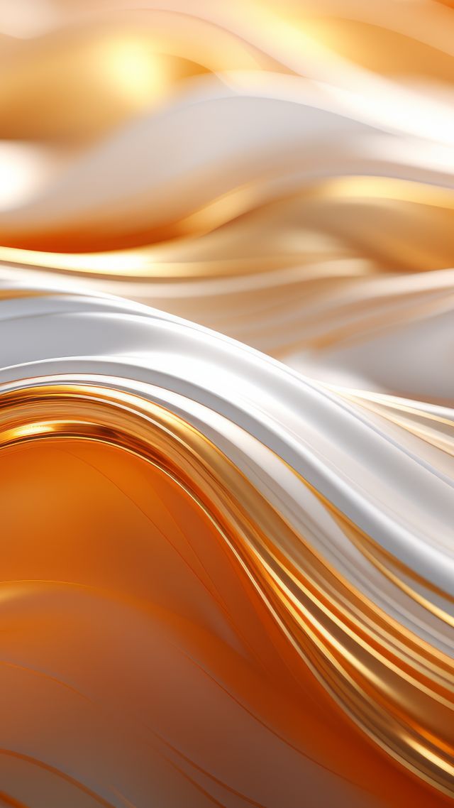 iPhone 15, gold, waves, iOS 17 (vertical)