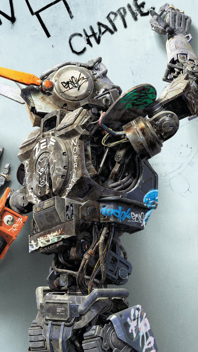 Chappie, Best Movies of 2015, robot, wallpaper (vertical)