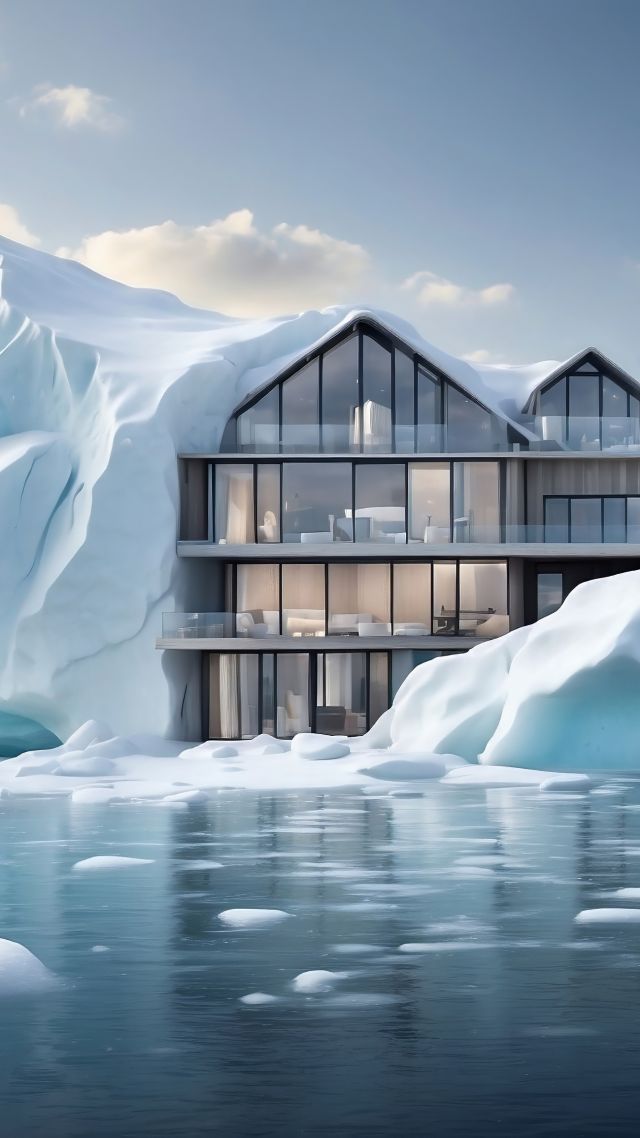 Modern House, winter, snow (vertical)