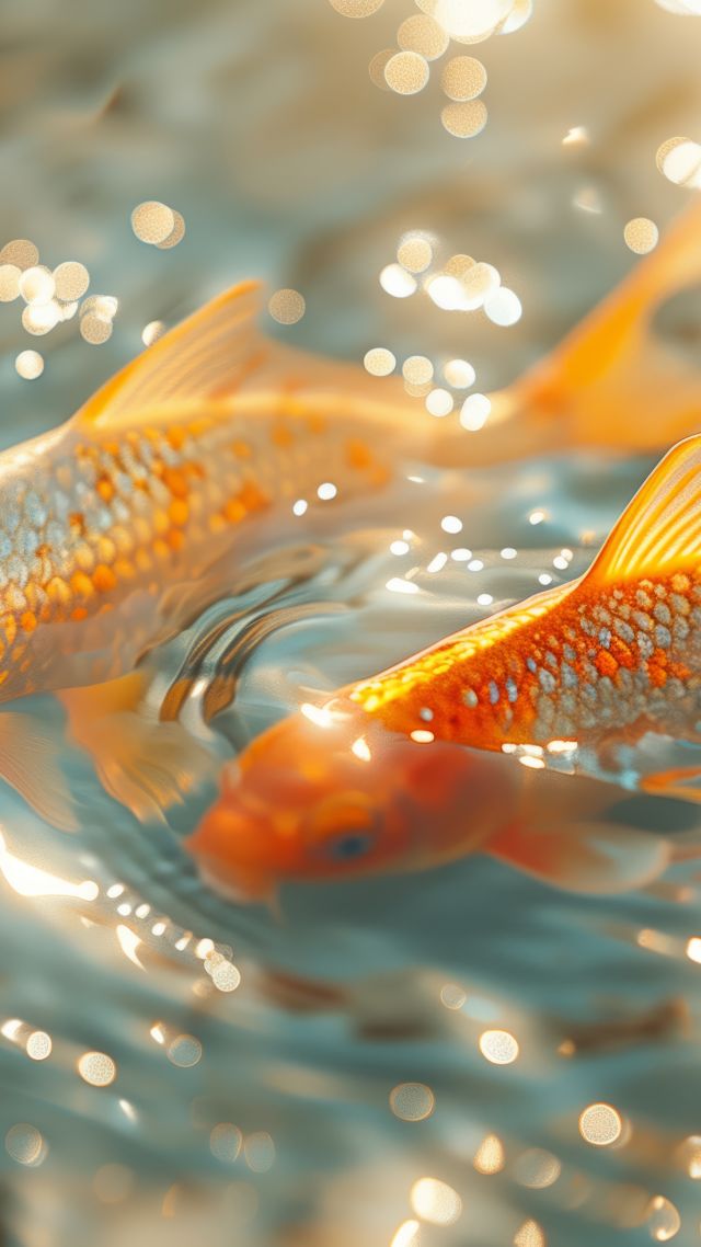 fish, gold, underwater (vertical)