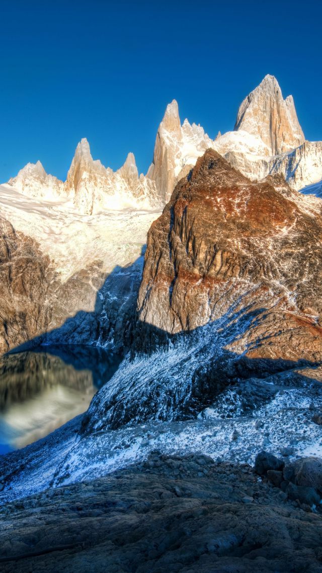Andes, 4k, 5k wallpaper, Argentina, mountain, lake, travel, tourism (vertical)