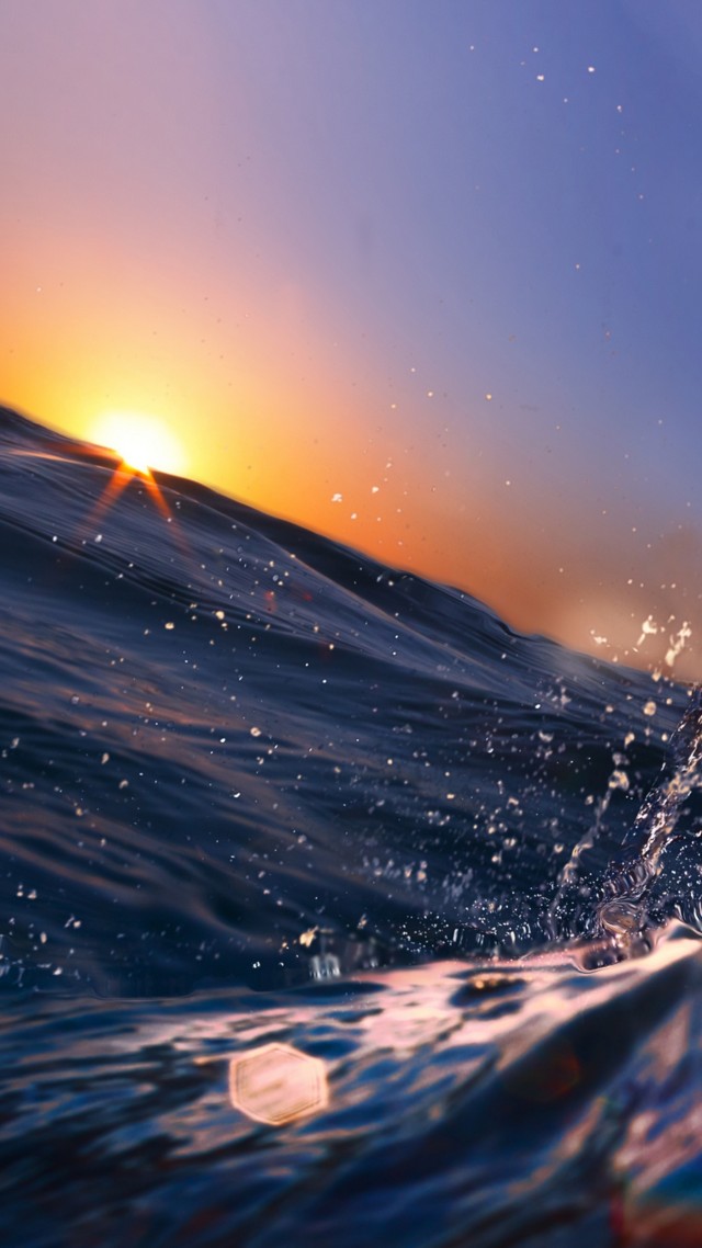 Sea, 5k, 4k wallpaper, 8k, Ocean, Water, sunset, sunrise, blue, rays (vertical)