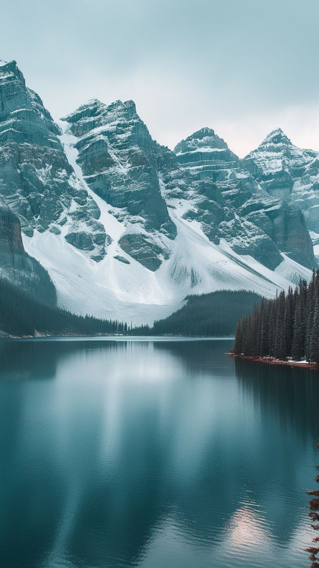 Moraine Lake, 4k, 5k wallpaper, Canada, mountains, lake (vertical)