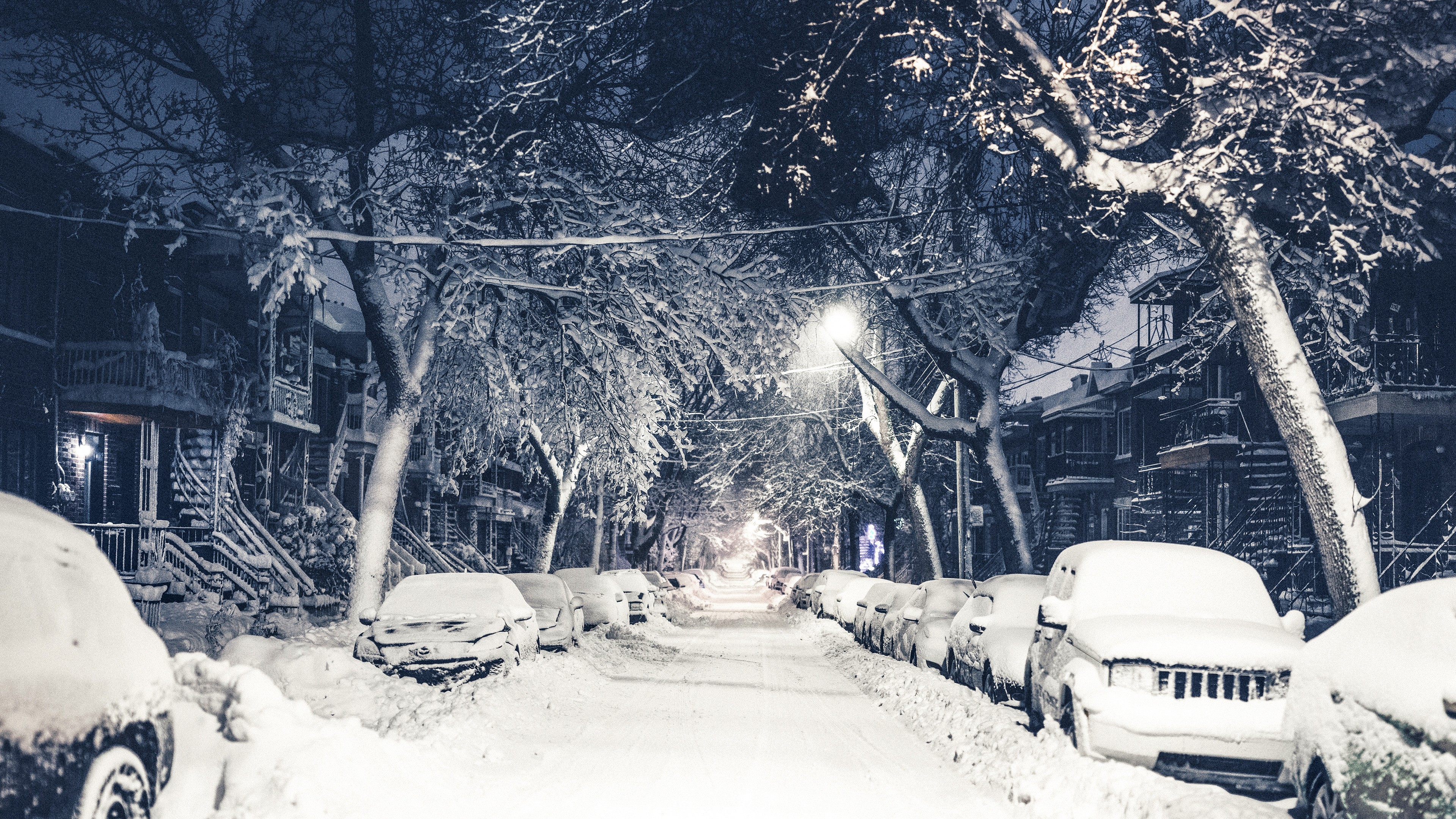 Wallpaper New York, winter, 4k, 5k, snow, street, OS #12802