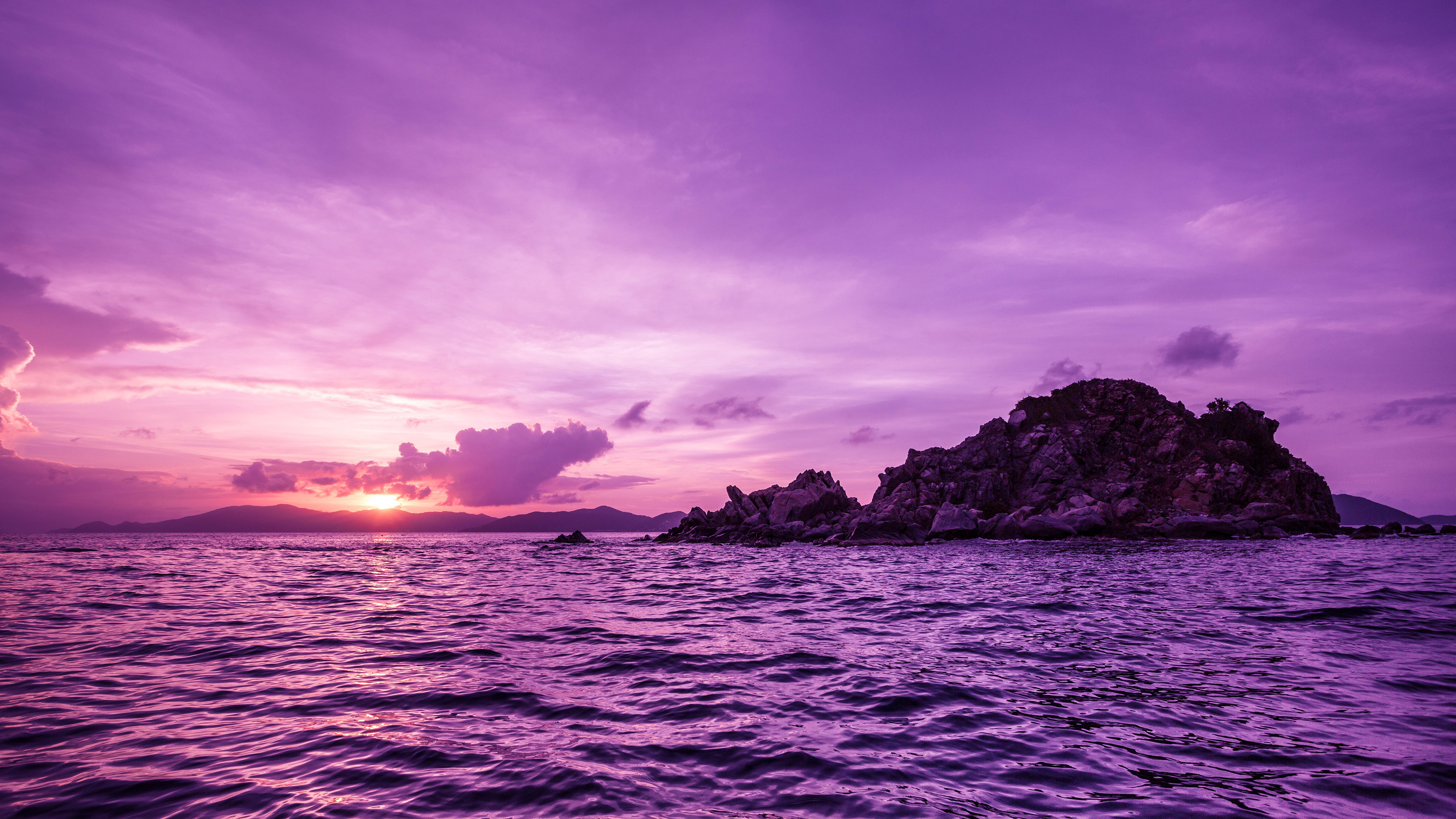 Wallpaper Pelican island, sunset, purple, Travel #11982