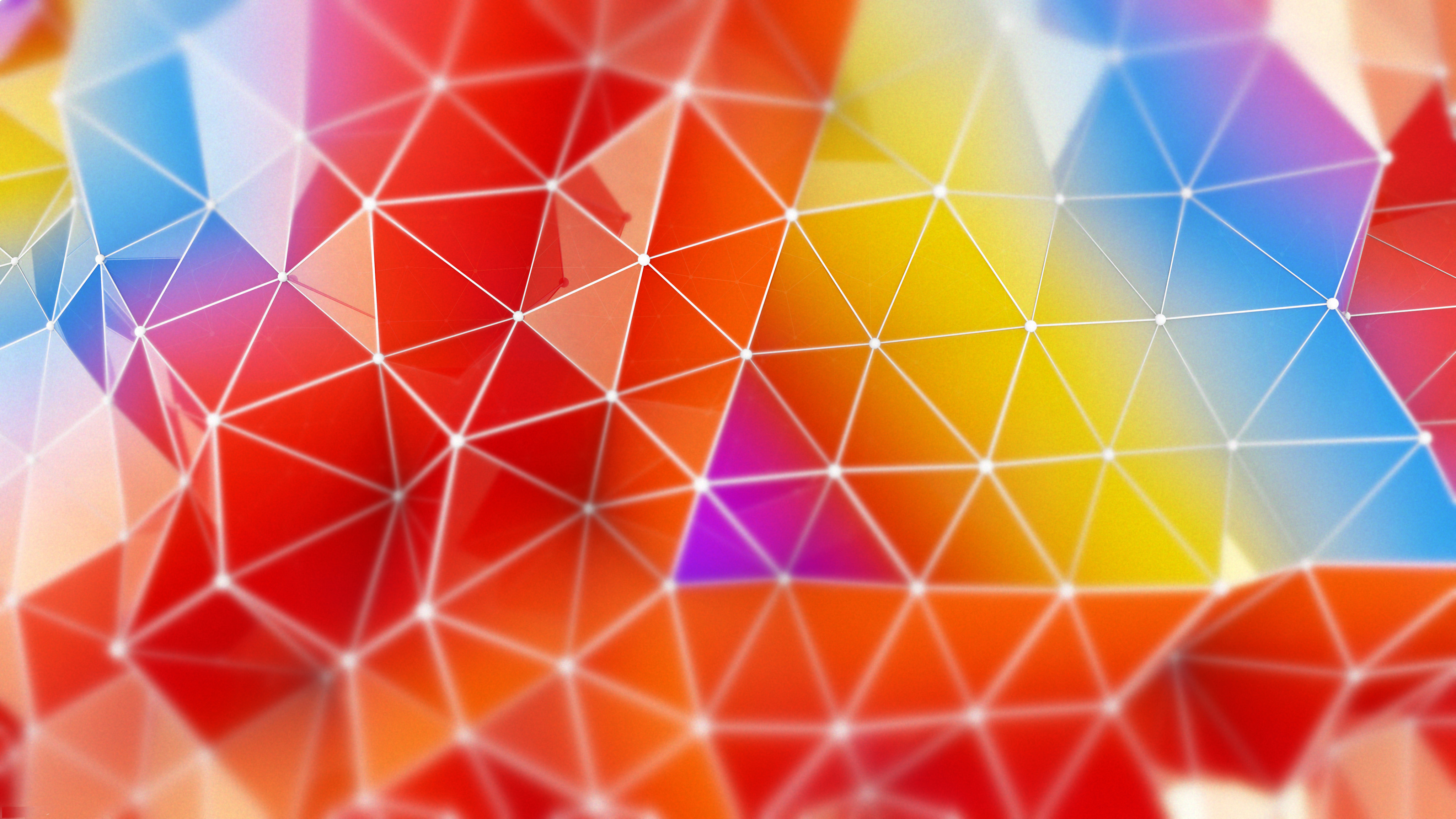 polygon 4096x2304 4k 5k wallpaper orange red blue background 248