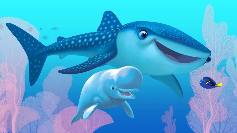 Finding Dory, nemo, shark, fish, Pixar, animation (horizontal)