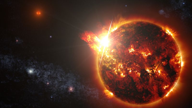 Space Fire Planet, Exoplanet, Planet, space, stars (horizontal)