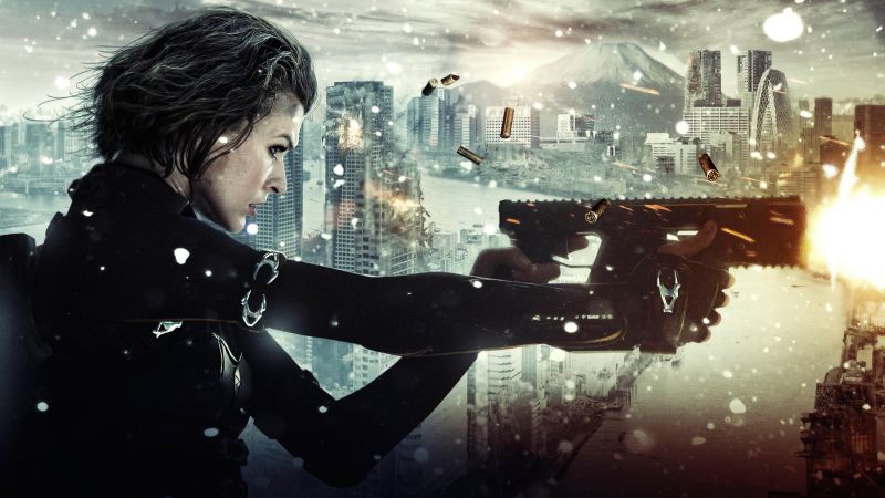Resident Evil: The Final Chapter, Milla Jovovich, guns, best movies (horizontal)