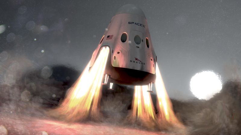SpaceX, ship, red dragon, mars (horizontal)