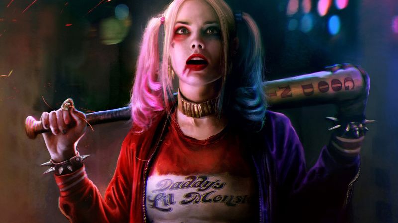 Harley quinn, Suicide Squad, art, Margot Robbie, Best Movies of 2016 (horizontal)
