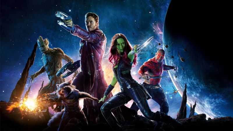 Guardians of the Galaxy Vol 2, Gamora, raccoon, Zoe Saldaña, best movies (horizontal)