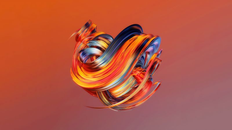 HD, abstract, Paintwaves, orange (horizontal)