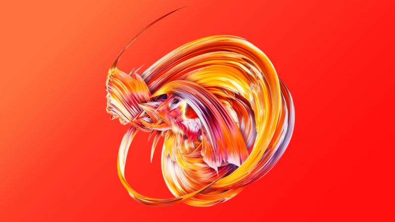 HD, abstract, Paintwaves, red (horizontal)