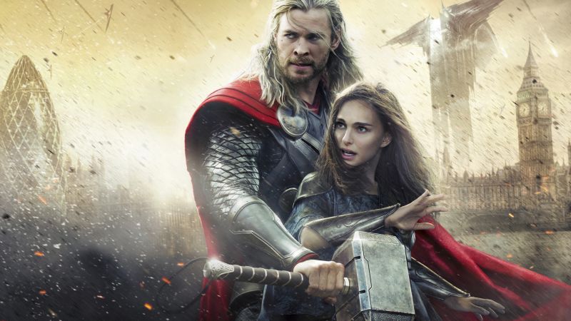 Thor: Ragnarok, Chris Hemsworth, Natalie Portman, 4k (horizontal)