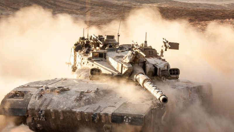 Merkava, Mk.4M, Windbreaker, Wind coat, tank, MBT, Israel, Defense Forces, sand, dust (horizontal)