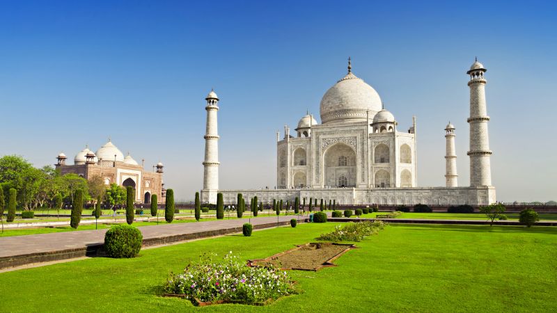 Taj Mahal, India, temple, castle, travel, tourism, 6k (horizontal)