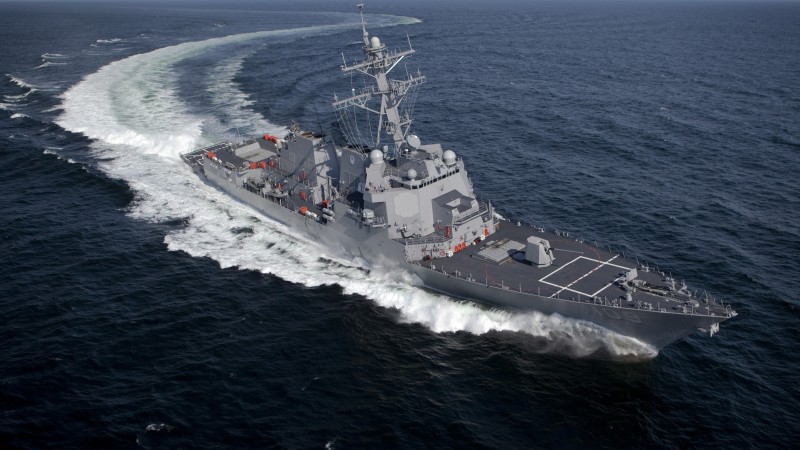 USS Jason Dunham, DDG-109, Arleigh Burke-class, destroyer, U.S. Navy, sea, maneuver (horizontal)