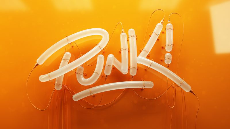 Punk, 3D letters, Typography, HD (horizontal)