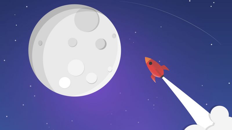 rocket, moon, 5k (horizontal)