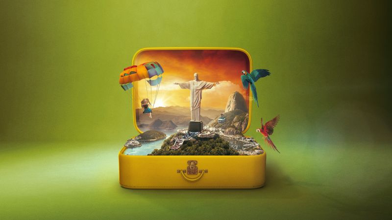 Christ the Redeemer, Rio de Janeiro, Brazil, suitcase, HD (horizontal)