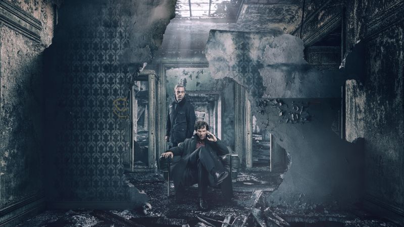 Sherlock Season 4, Benedict Cumberbatch, Martin Freeman, TV Series, 5k (horizontal)
