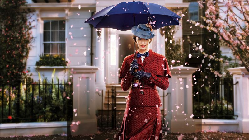 Mary Poppins Returns, Emily Blunt, poster, 8K (horizontal)