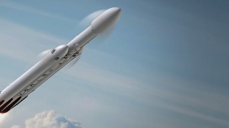 Falcon Heavy, Space X, Launching (horizontal)