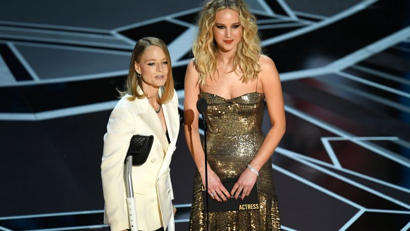 Jennifer Lawrence, Jodie Foster, Oscar 2018, blonde, 4k (horizontal)