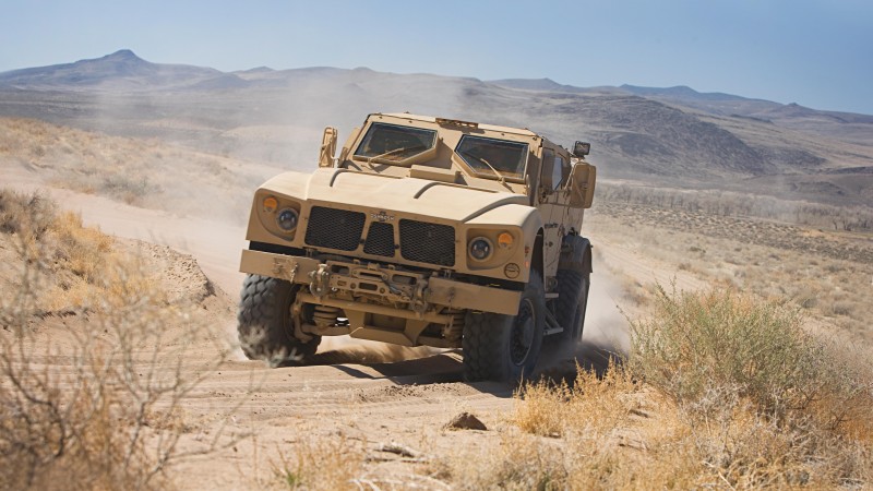 M-ATV, Oshkosh, MRAP, TerraMax, infantry mobility vehicle, field, desert (horizontal)