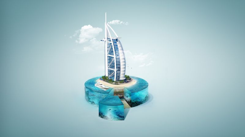 art, Burj Al Arab Hotel, 4k (horizontal)
