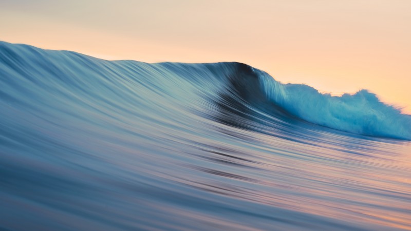 OSX, 5k, 4k wallpaper, 8k, rolling, waves, blue, sunset (horizontal)