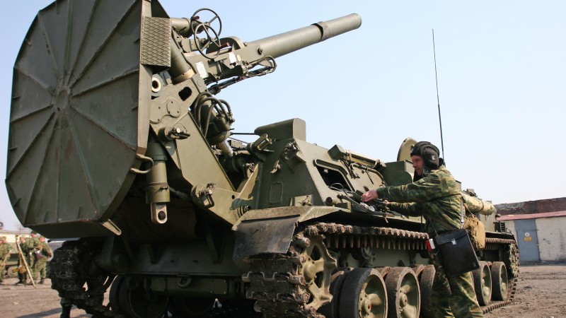 2S4 Tyulpan, mortar, Tulip, artillery, self-propelled mortar, Russian Army (horizontal)
