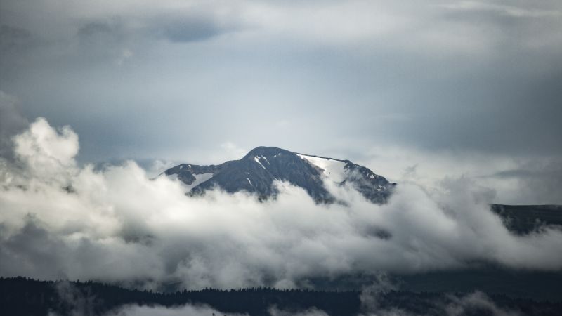 Caucasus Mountains, clouds, 4K (horizontal)