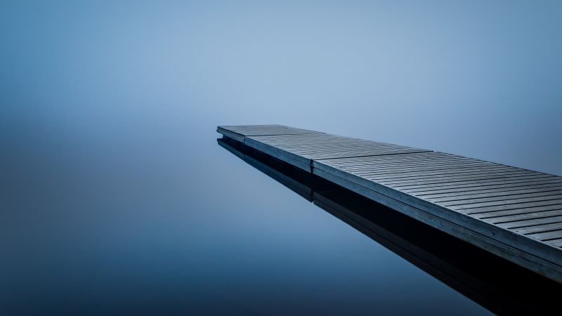 Dock, water, reflection, 4K (horizontal)