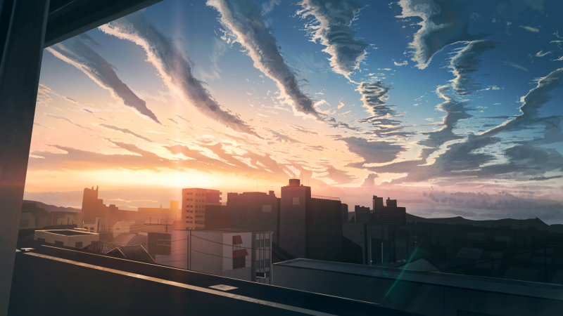 City, sunset, 4K (horizontal)