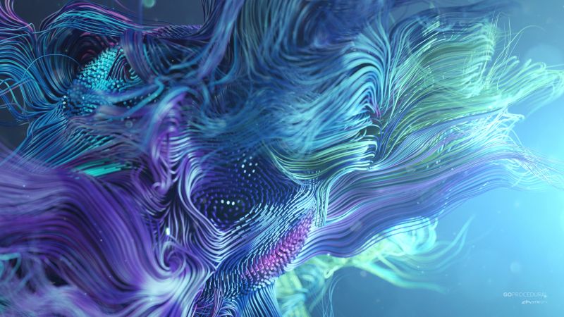 waves, lines, abstract, 3D, colorful, 4K (horizontal)