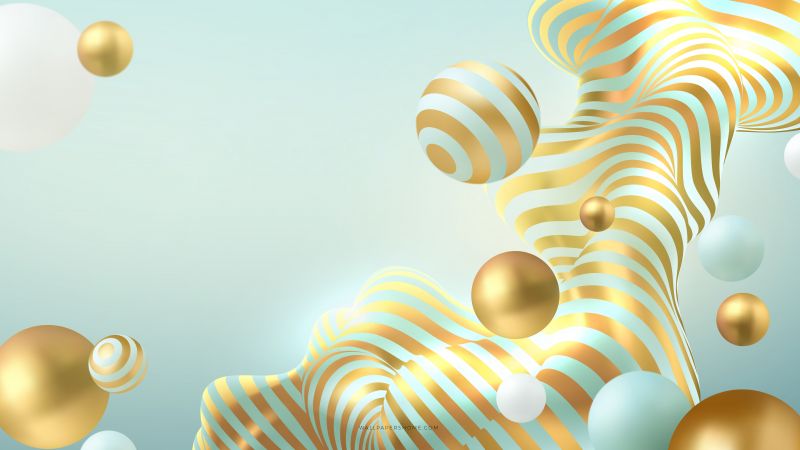 abstract, 3D, colorful, pearls, 8k (horizontal)