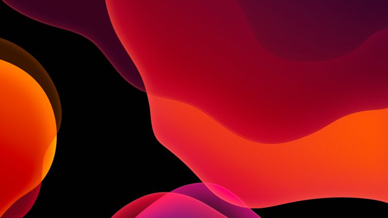 iOS 13, iPadOS, abstract, dark, WWDC 2019, 4K (horizontal)